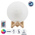 LED ΕΠΙΤΡΑΠΕΖΙΟ ΦΩΤΙΣΤΙΚΟ Φ20 CM 6W DIMMABLE ΜΕ ΤΗΛΕΧΕΙΡΙΣΤΗΡΙΟ-ΑΦΗΣ RGBW ΛΕΥΚΟ - Image 3