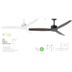 ΑΝΕΜΙΣΤΗΡΑΣ ΟΡΟΦΗΣ 30W ΜΕ ΔΙΑΜΕΤΡΟ 132 CM ΚΑΙ ΤΗΛΕΧΕΙΡΙΣΤΗΡΙΟ ΛΕΥΚΟ/ΦΥΣΙΚΟ - Image 2