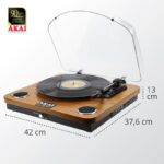 Akai ATT-11BTN Ξύλινο πικάπ με Bluetooth IN / OUT, ενσωματωμένα ηχεία, USB και κάρτα SD για εγγραφή / αναπαραγωγή - Image 2